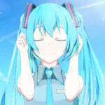 Аватар Вокалоид Хацунэ Мику / Vocaloid Hatsune Miku на фоне неба