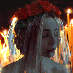 99px.ru аватар Невеста в венке с красными розами, by Nikulina Helena