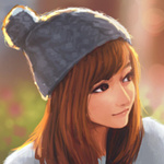 99px.ru аватар Девушка с рыжими волосами в шапочке смотрит в сторону