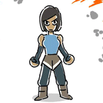 Аватар Korra / Корра демонстрирует четыри элемента:воду, огонь, землю и воздух из анимационного мультсериала The Legend of Korra / Легенда о Корре