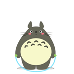 Аватар Тоторо / Totoro из аниме My Neighbor Totoro / Tonari no Totoro / Мой сосед Тоторо, прыгает на скакалке
