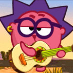 99px.ru аватар Ёжик из мультфильма Смешарики играет на гитаре