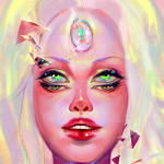 99px.ru аватар Четырехглазая девушка со светлыми волосами и камнем во лбу