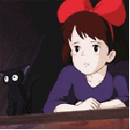 99px.ru аватар Кики сидит рядом с котенком, Kikis Delivery Service / Слу&;жба доста&;вки Ки&;ки