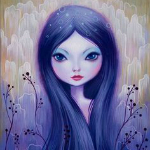 Аватар Девушка с длинными синими волосами среди природы, by Jeremiah Ketner