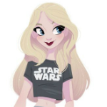 Аватар Девушка со светлыми волосами в футболке с надписью star wars, by Pernille &;rum