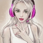 99px.ru аватар Девушка с розовыми наушниками