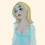 99px.ru аватар Девушка со светлыми волосами смотрит в сторону, by Pernille &;rum