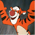 99px.ru аватар Резвый полосатый тигр по имени Тигруля растягивает уши / персонаж мультфильма Приключения Винни