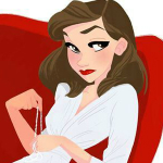 Аватар Девушка с коричневыми волосами держит в руках цепочку, by Pernille &;rum