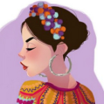 99px.ru аватар Девушка с венком на голове и большой серьгой в ухе, by Pernille &;rum