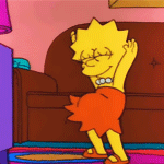 Аватар Лиза Симпсон (Lisa Simpson) из мультсериала Симпсоны (the Simpsons) танцует дома энергичный танец