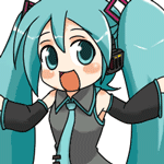 Аватар Танцующая Вокалоид Хацунэ Мику / Vocaloid Hatsune Miku на белом фоне
