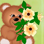 99px.ru аватар Медвежонок с букетом цветов в лапе