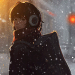 99px.ru аватар Девушка под снегопадом, by guweiz