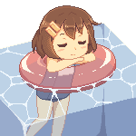 Аватар Девочка на кругу держится на воде, Pixel Art by DAV-19