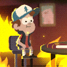 99px.ru аватар Мальчик сидит в окружении огня - Диппер Паинс / Dipper Pines из мультсериала Gravity Falls / Грэвити Фоллс из мультсериала Грэвити Фоллс