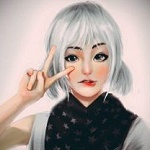 Аватар Девушка держит руку у лица