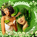 99px.ru аватар Девушка в белом платье с зеленой бабочкой в волосах