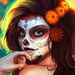 99px.ru аватар Девушка с лицом раскрашенным для мексиканского праздника Диа де Лос Муэртос