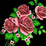 99px.ru аватар Розовые розы с листьями и маленькими розовыми цветами