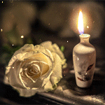 99px.ru аватар Белая роза и горящая в кувшинчике свеча