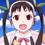Аватар Маей Хатикудзи / Mayoi Hachikuji на фоне неба из аниме Истории монстров / Bakemonogatari