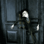 99px.ru аватар Victor Van Dort / Виктор Ван Дорт из мультфильма Corpse Bride / Труп невесты, открывает дверь и убегает