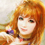99px.ru аватар Девушка с рыжими волосами, с бабочкой на руке, автор Alma Mia