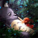 99px.ru аватар Девочка МэйВ лежит на Тоторо - арт поВ мультфильмуВ My Neighbor Totoro / Мой сосед Тоторо