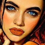 Аватар Портрет девушки с голубыми глазами