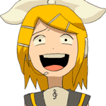 99px.ru аватар Безумно смеющаяся Вокалоид Кагамине Рин / Vocaloid Kagamine Rin на белом фоне