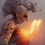 Аватар Мужчина в шлеме из груди которого вылетает феникс, рисунок Tomasz Alen Kopera / Томаша Алена Коперы
