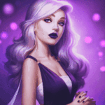 99px.ru аватар Девушка с пурпурными волосами и в фиолетовом платье, by Viccolatte