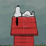 99px.ru аватар Лежащий на будке под дождем пес Снупи / Snoopy популярный персонаж серии комиксов Peanuts, созданный художником Чарльзом М
