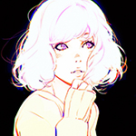 Аватар Задумчивая девушка приложила к губам руку, by Kuvshinov-Ilya