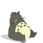 99px.ru аватар Тоторо / Totoro из аниме My Neighbor Totoro / Tonari no Totoro / Мой сосед Тоторо, сидит на полу и размахивает лапами
