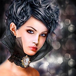 99px.ru аватар Девушка с серыми глазами с воротничком на шее