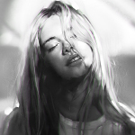 99px.ru аватар Черно-белый рисунок девушки