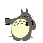99px.ru аватар Тоторо / Totoro из аниме My Neighbor Totoro / Tonari no Totoro / Мой сосед Тоторо, выполняет упражнение с гантелями