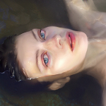 Аватар Голубоглазая девушка лежит в воде, by Maria Poliakova
