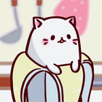 99px.ru аватар Спящий белый кот Бананя / Bananya
