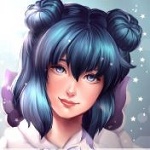 99px.ru аватар Девушка с синими волосами, by mo-ten