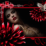 99px.ru аватар Девушка на фоне красных георгин и белого голубя