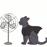 99px.ru аватар Серый кот сидит перед вентилятором