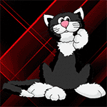 Аватар Серо-белый котик гримасничает