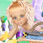 99px.ru аватар Девушка со светлыми волосами на фоне порхающей бабочкм