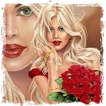 99px.ru аватар Девушка с букетом роз, by StellaFelice7