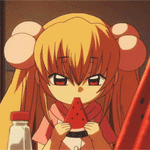 99px.ru аватар Рин Коконоэ / Rin Kokonoe из аниме Детское время / Kodomo no Jikan ест арбуз
