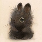 Аватар Маленький черный кролик, похожий на котенка, иллюстратор Heather Gross / Хизер Гросс